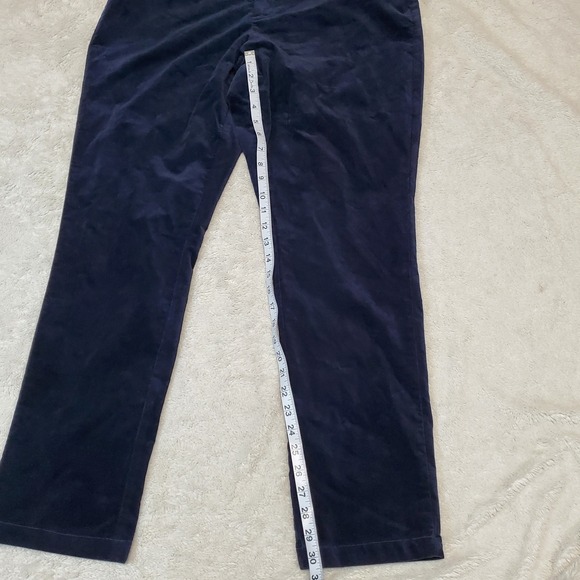 NWT Cj Banks Navy Blue Velvet Straight High Rise Relaxed Fit Pants‎ Women 14W - Picture 10 of 11